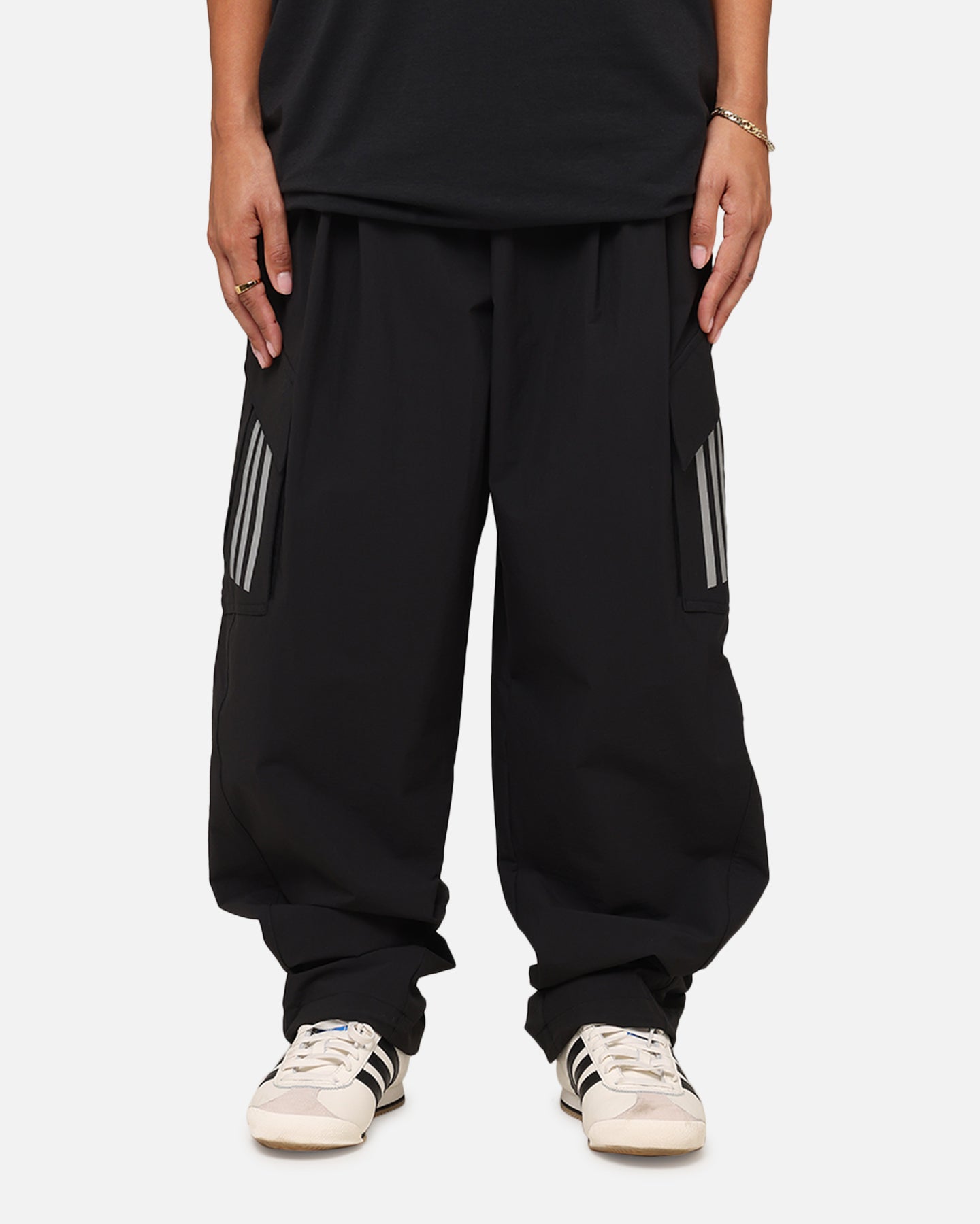 Adidas x Mercedes AMG Petronas Formula One F1 2025 Mechanics Joggers Black/White - Men's Athletic Running Pants for Training, Gym & Casual Wear