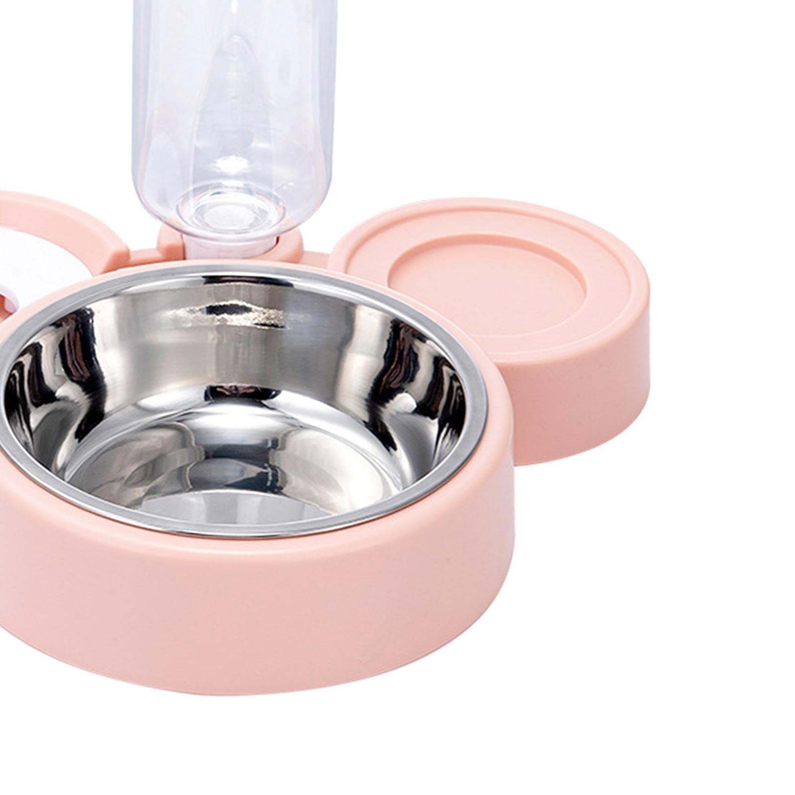 UJEAVETTE® Automatic Cat Feeder & Water Dispenser for Pets - Pink Food & Water Bowl for Dogs & Cats - Perfect for Home, Travel & Daily Feeding