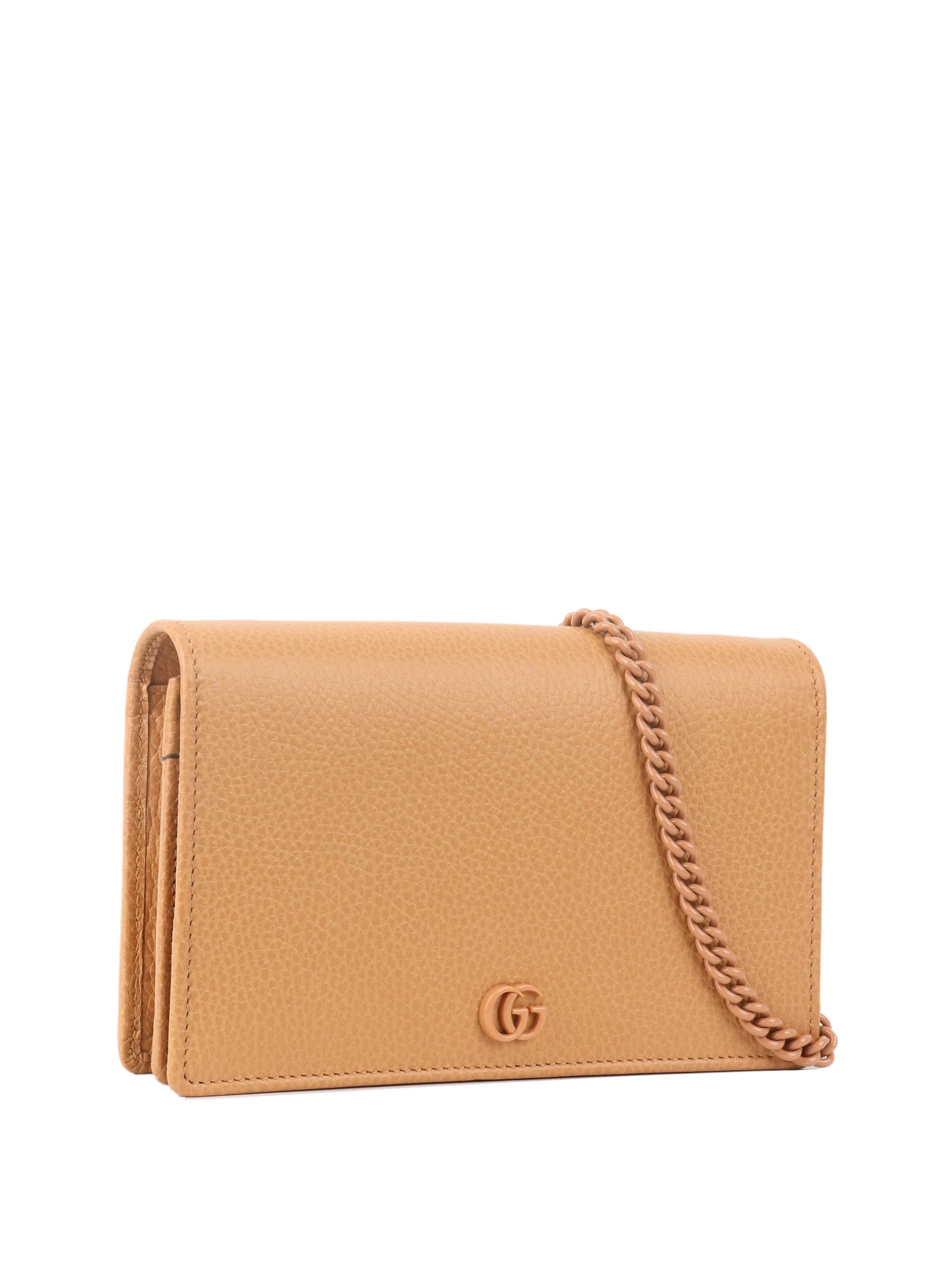 Gucci Beige GG Monogram Wallet on Chain - Luxury Crossbody Bag for Women, Perfect for Evening Events & Daily Use
