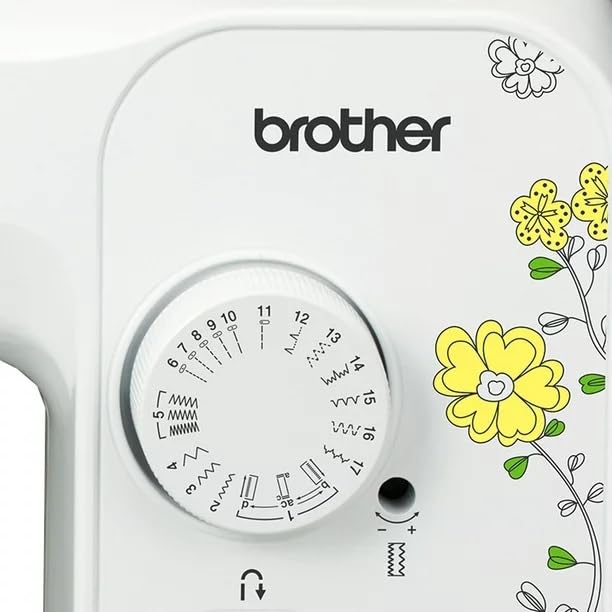 Brother SM1704 17-Stitch Free Arm Sewing Machine with Hard Plastic Storage Case & 6-Pack Premium Thread - Perfect for Home Sewing, Quilting, and DIY Projects