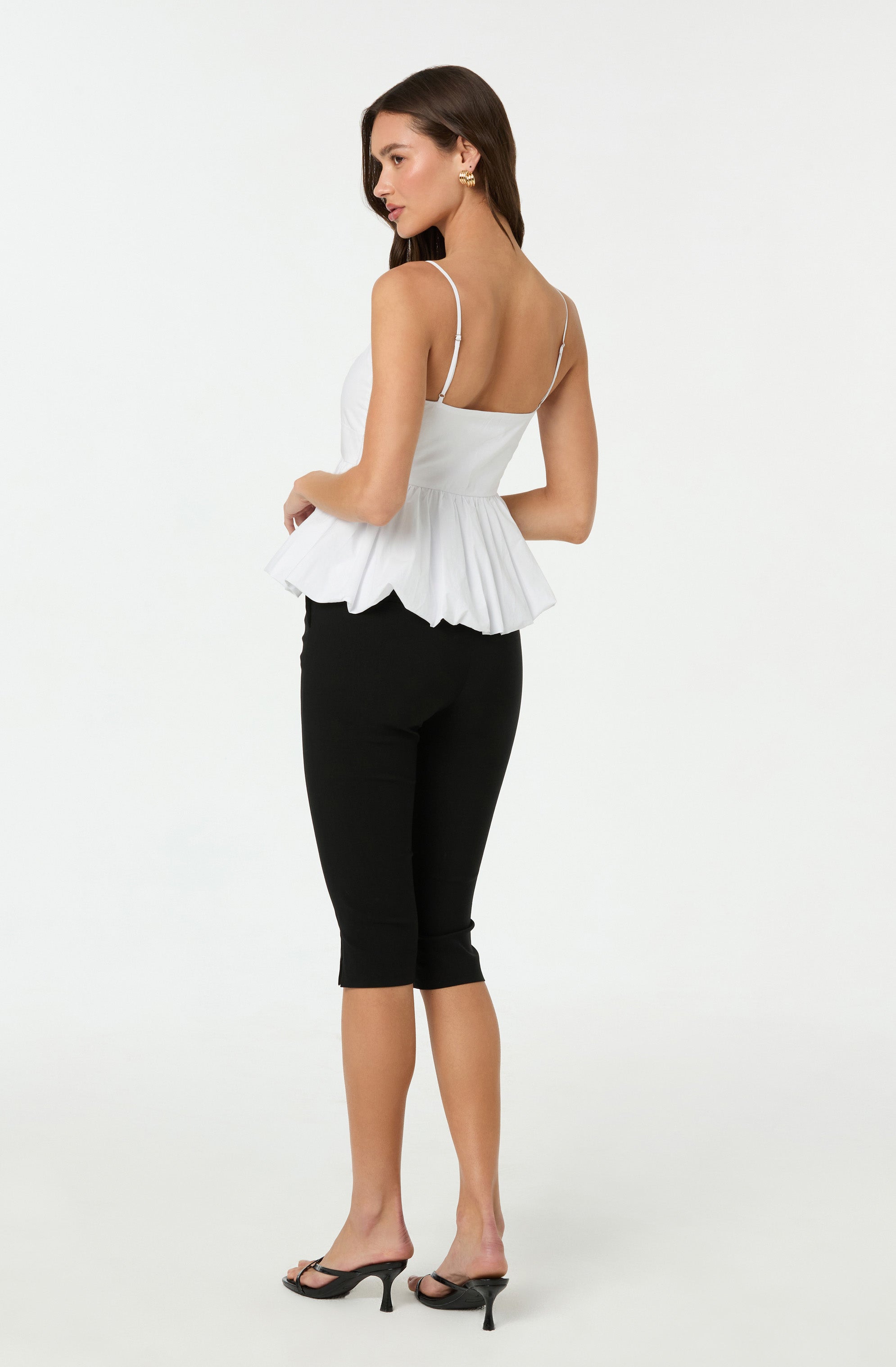 Stylish Cutout Bubble Hem Peplum Top for Women - Trendy Flowy Blouse for Casual Outings & Date Nights