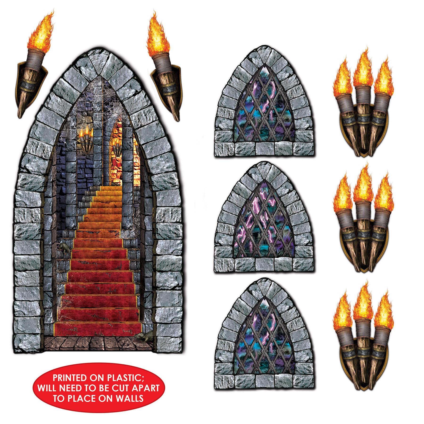 108-Piece Beistle Halloween Stairway & Window Torch Props - Spooky Decorations for Haunted Houses, Parties, and Outdoor Halloween Displays