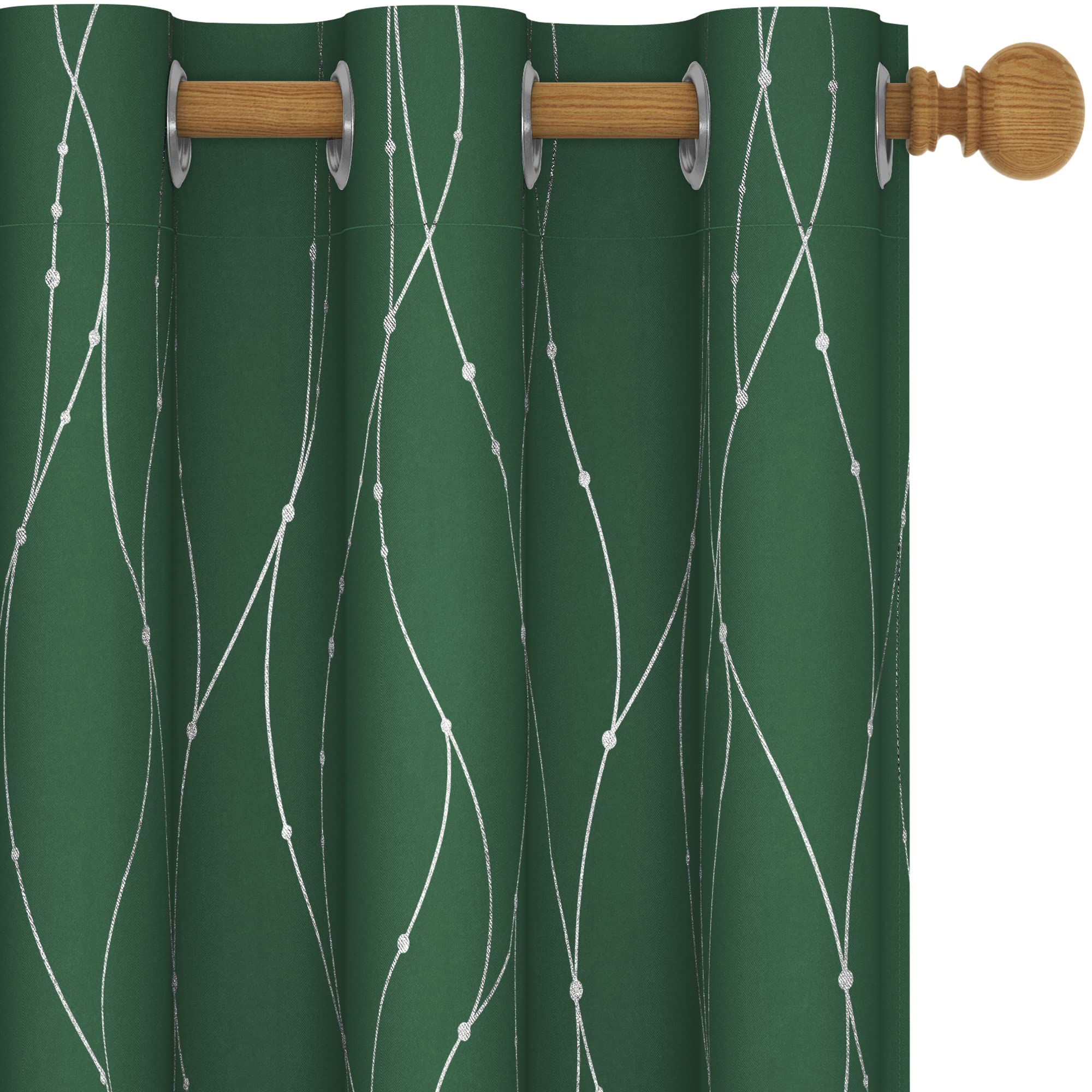 Deconovo Thermal Insulated Blackout Short Curtains 42 x 45 Inch - Light Blocking Window Drapes for Small Windows, Dark Forest Green (Pack of 2 Panels) - Perfect for Bedrooms, Nurseries & Home Theaters