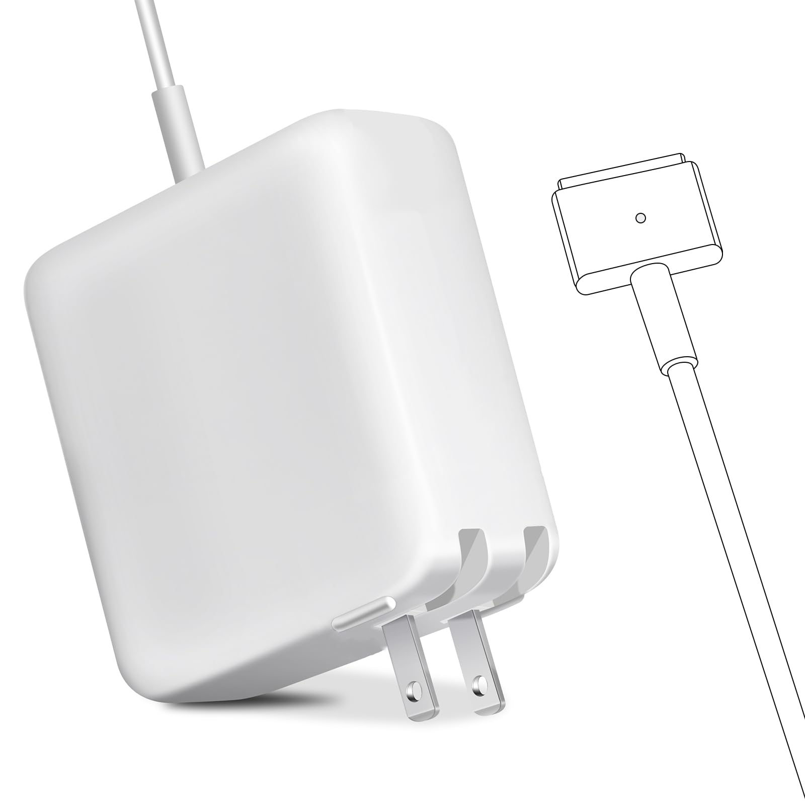 60W Universal AC Power Adapter Charger with T-Tip - Compatible with MacBook Pro 13 Inch (2012 & Newer Models) - Perfect for Home, Office & Travel Charging Needs