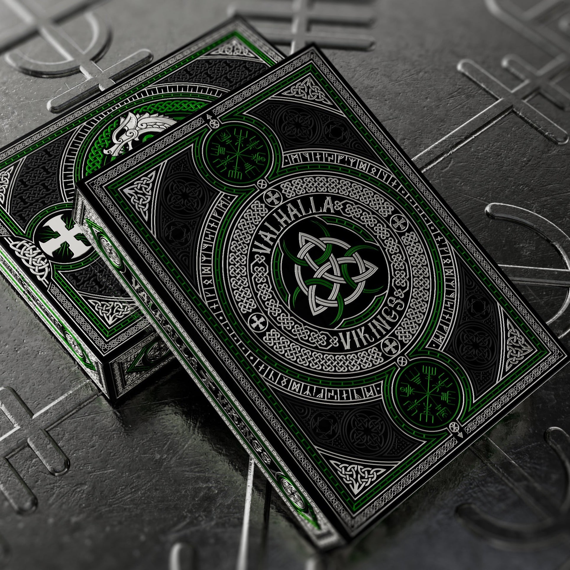 Valhalla Viking Playing Cards - Premium Gilded Emerald Deck for Poker, Magic Tricks & Collectors | Perfect for Game Nights, Gifts & Cardistry