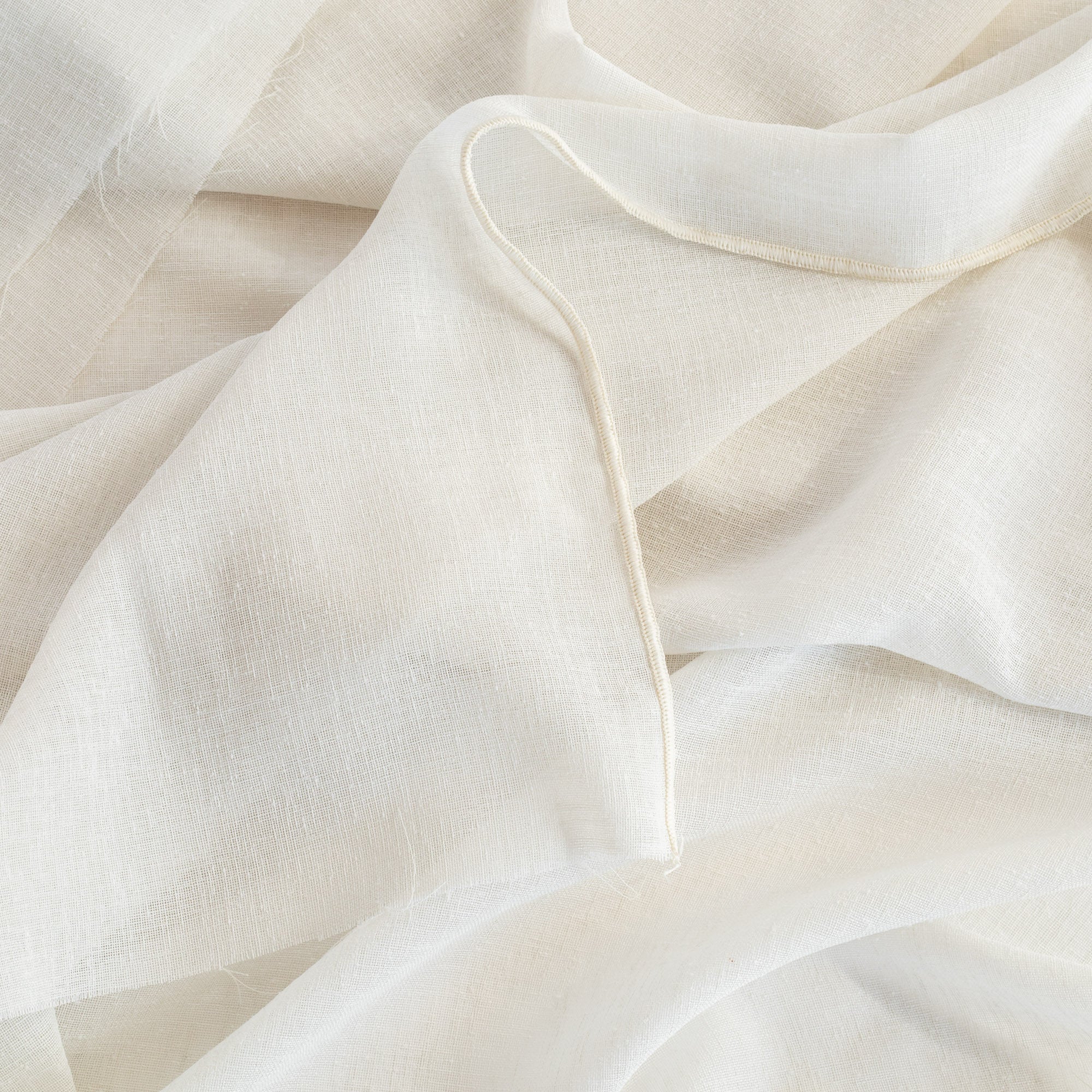 Palermo Double Width Sheer Fabric - Oyster White Premium Curtain Material for Living Room & Bedroom Windows