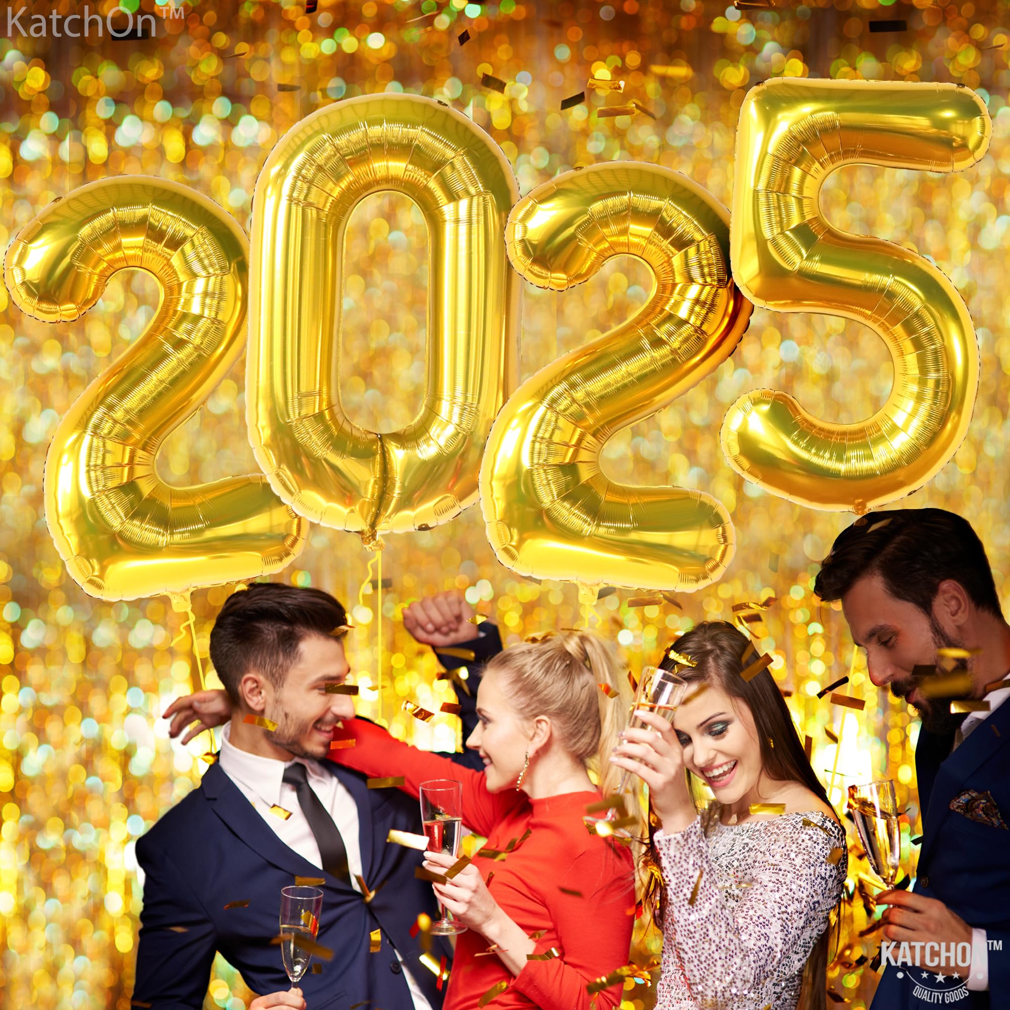 KatchOn Giant 42 Inch Gold 2025 Balloons for Graduation Decorations | Large 2025 Number Balloons, Graduation Party Supplies | Graduation Eve Decorations & Party Balloons - Perfect for Graduation Parties, School Celebrations & Photo Backdrops