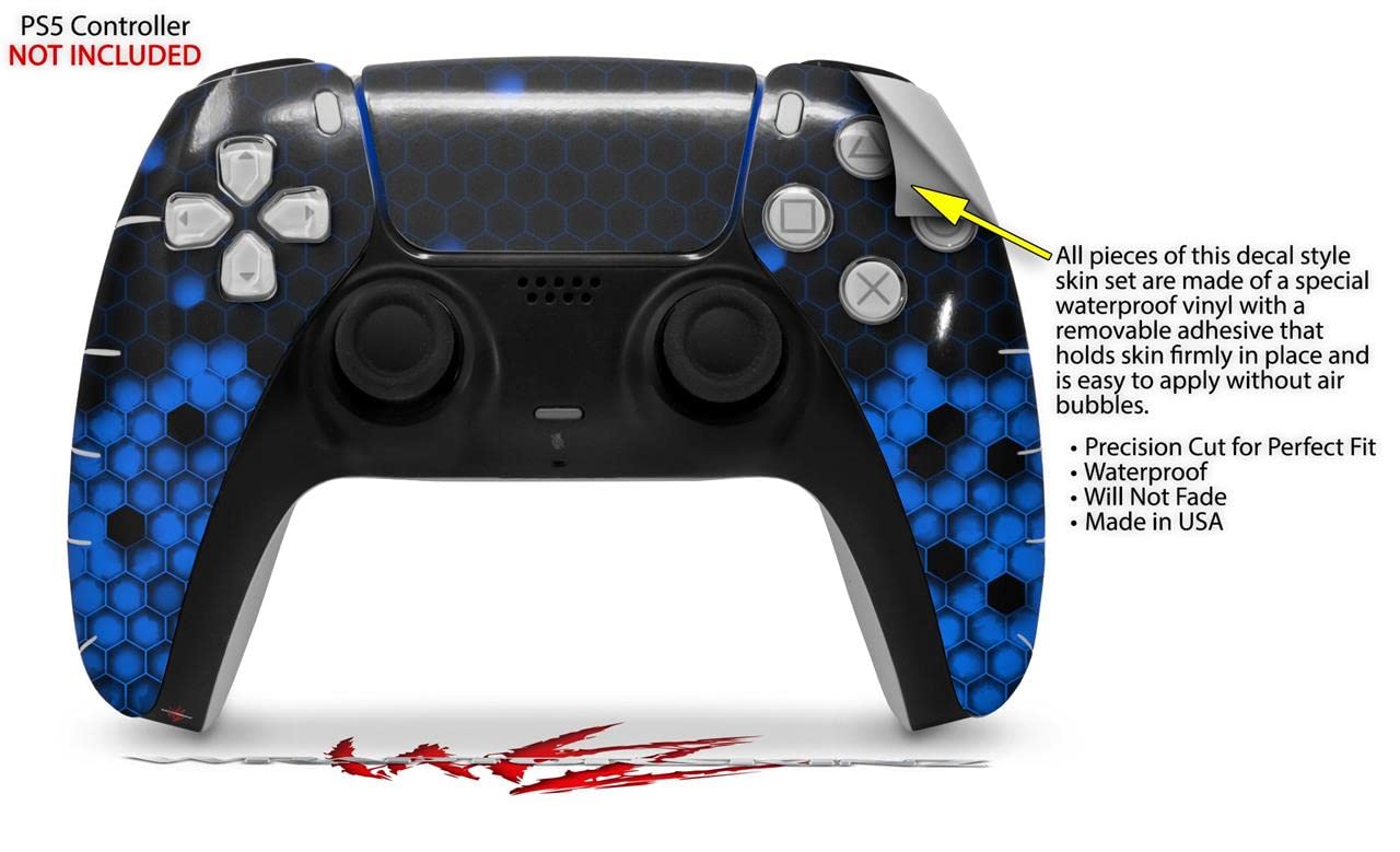 PS5 DualSense Controller Skin Wrap - HEX Blue for Gaming & Protection