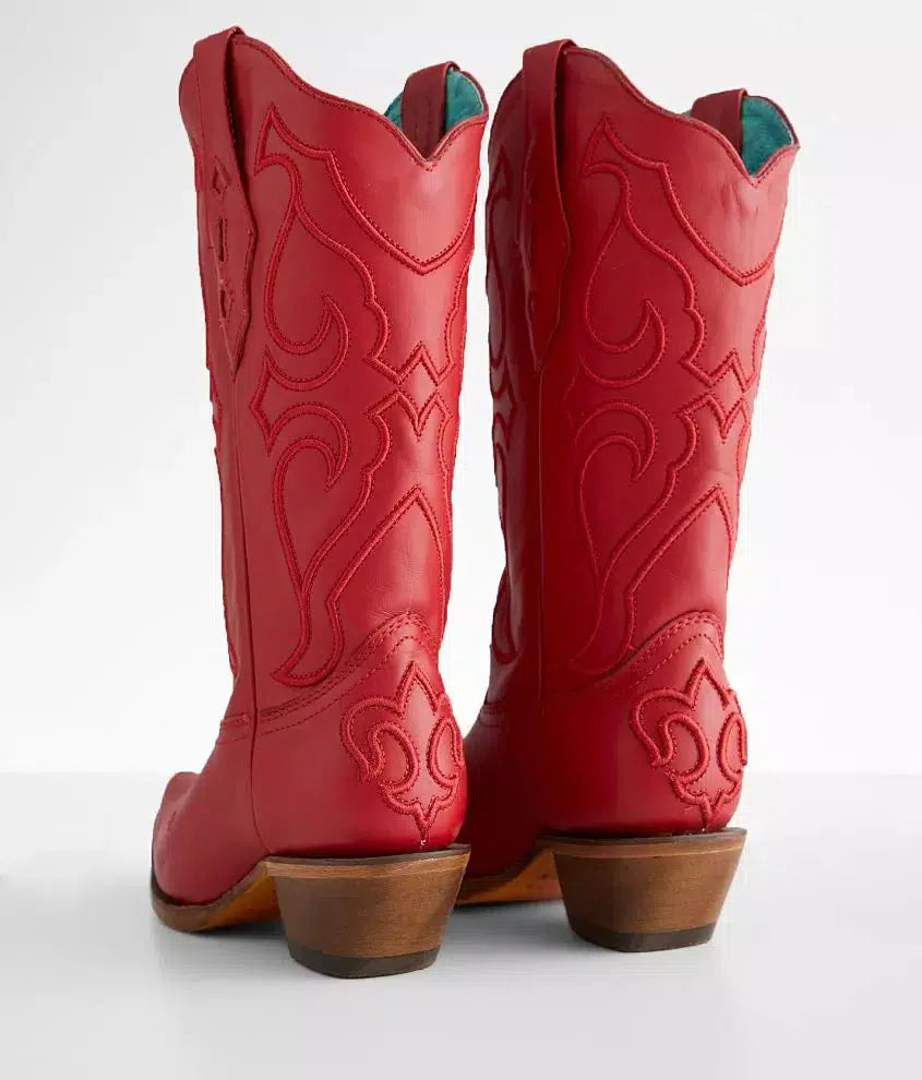 Z5073 Women's Corral Red Western Cowgirl Leather Boots - Stylish & Durable for Rodeo, Line Dancing & Country Fashion