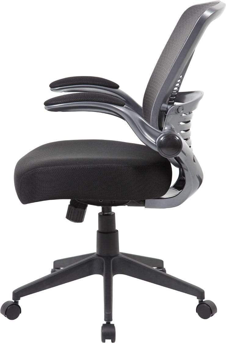 Ergonomic Mesh Office Chair - Boss Contemporary B6356 BK - Adjustable Height & Lumbar Support for Home & Office Workspaces