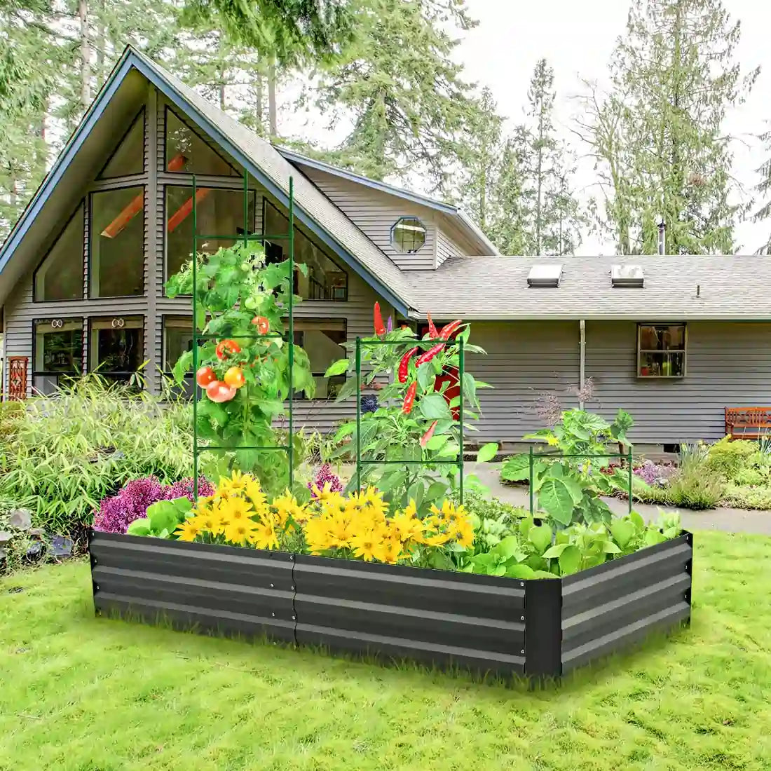 Elevated Raised Garden Bed Kit for Vegetables, Herbs & Flowers - Durable Outdoor Planter Box for Backyard, Patio & Balcony Gardening