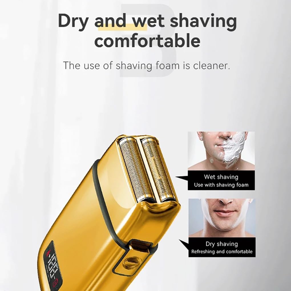 Professional Rechargeable Electric Razor for Men - Metal Housing Beard & Head Shaver with Travel Case | Perfect for Home, Travel & Grooming Gifts