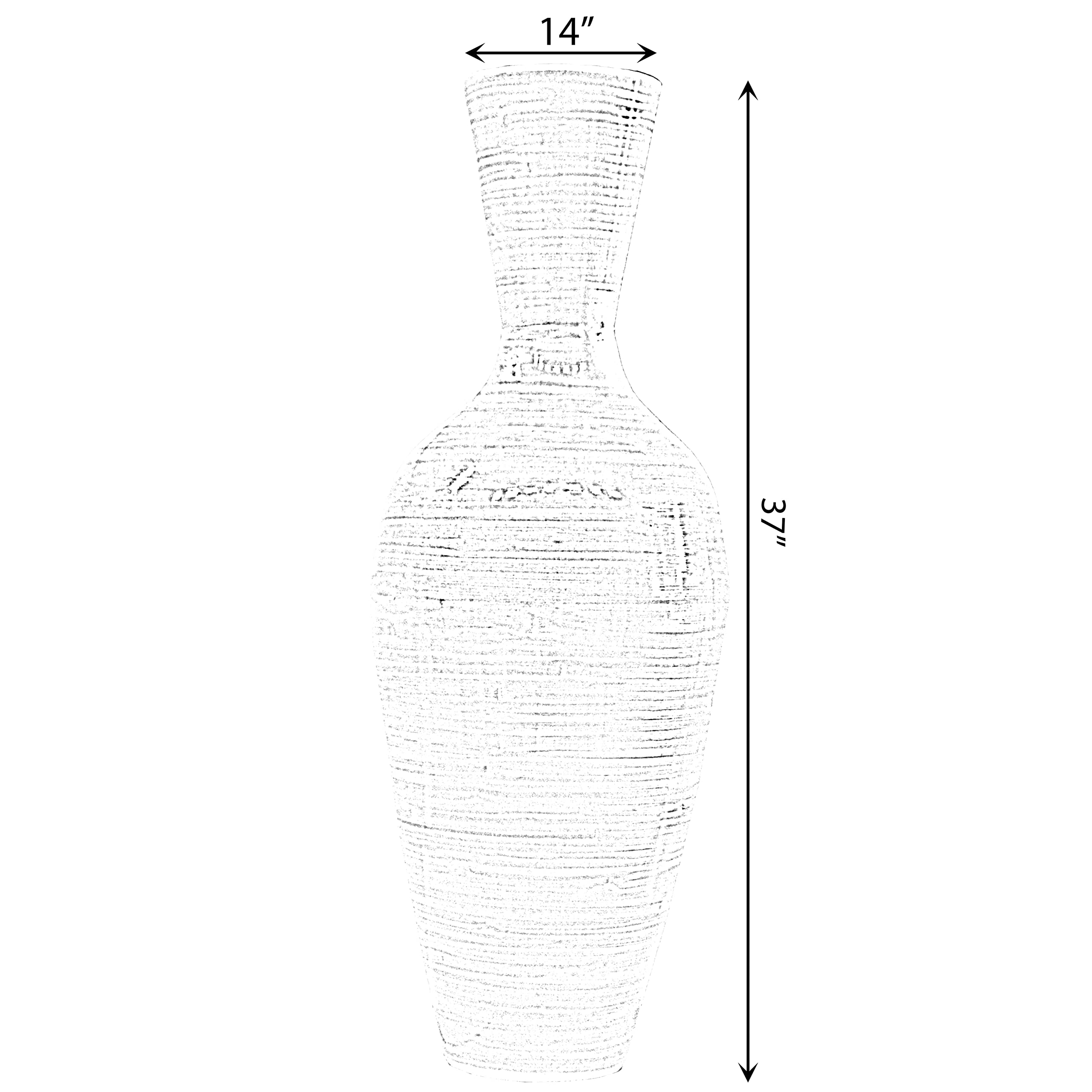 37 Inch Tall Bamboo Floor Vase - Modern Silver Large Flower Holder for Dining Room, Living Room & Entryway Decor | Perfect for Home, Office & Wedding Centerpieces