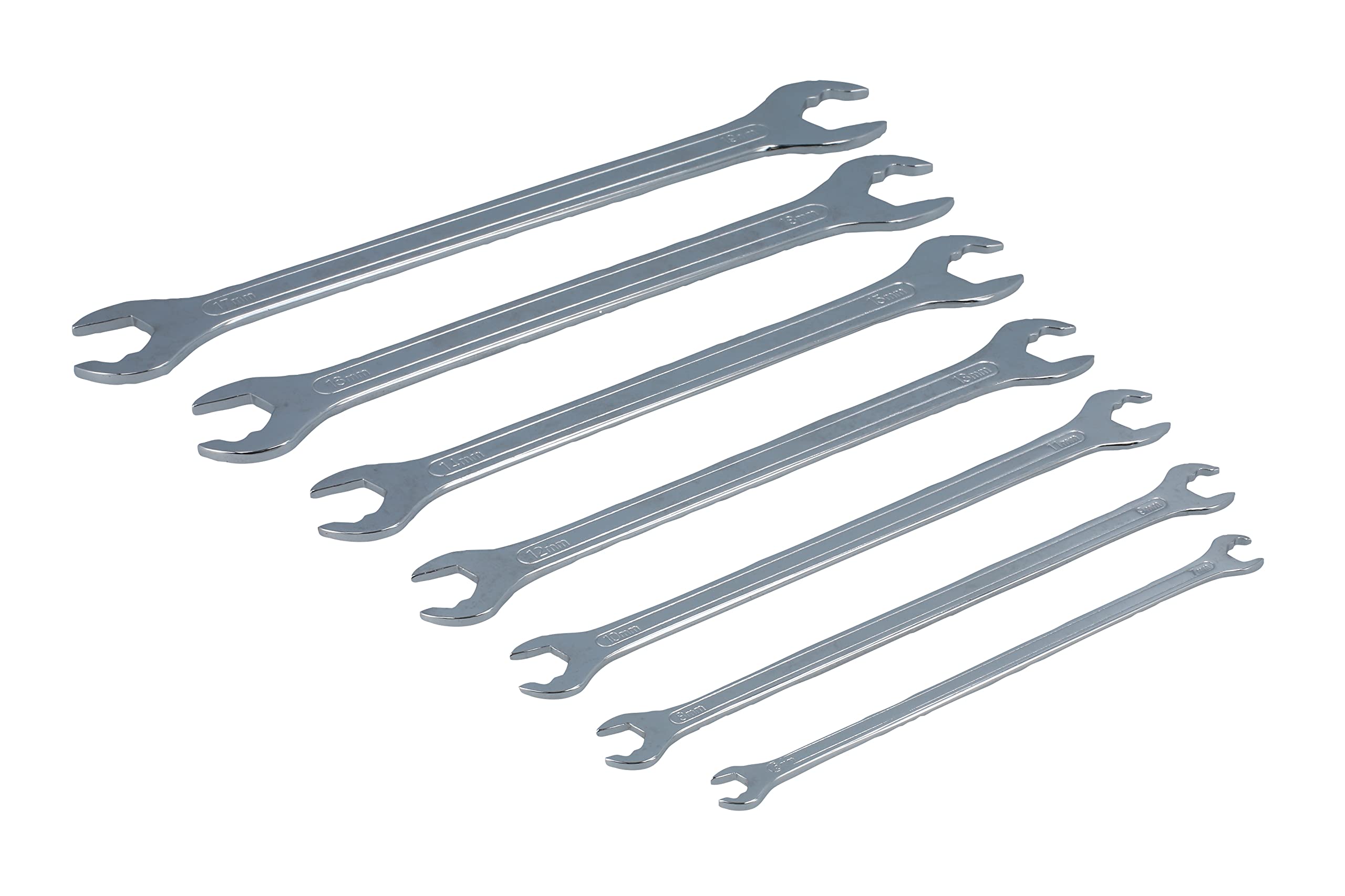 Ultra-Thin Laser 8521 Ratcheting Wrench Set - 7 Piece Professional Spanner Kit for Automotive Repair & Home Maintenance | Compact Design for Tight Spaces