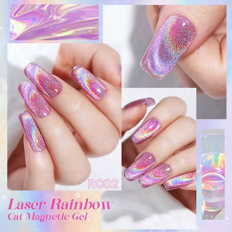 Born Pretty Reflective Cat Eye Gel Nail Polish - Long Lasting UV LED Soak Off Glitter Nail Lacquer for Salon & Home Manicures