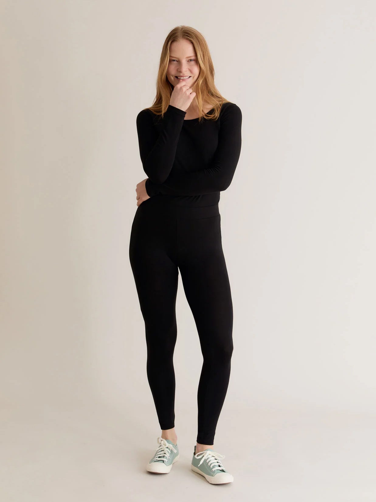 Komodo Sylvie Organic Cotton Leggings for Women - High Waisted, Stretchy & Comfortable - Perfect for Yoga, Workouts & Everyday Wear - Black