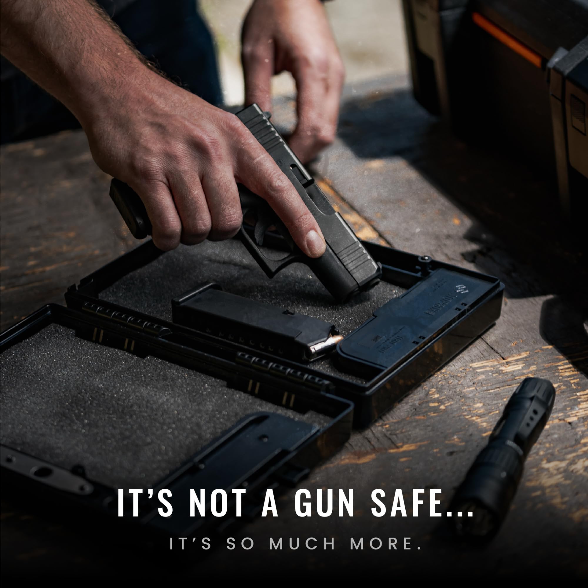 STOPBOX PRO Portable Gun Safe - Quick Access Handgun Storage Case for Home, Car & Travel | TSA Approved Compact Pistol Lock Box | Secure Firearm Protection for Self Defense & Emergency Use | Black (2-Pack)