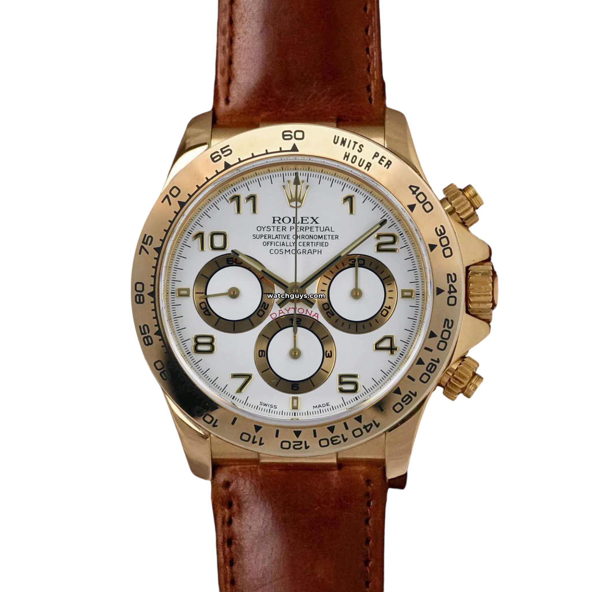 Rolex Daytona 16518 Men's Luxury Watch - White Arabic Dial, Automatic Chronograph, 18K Yellow Gold - Perfect for Business, Formal Events & Collectors