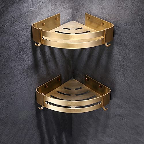 DTKJ Aluminum Shower Caddy - Rustproof Bathroom Corner Shelf Organizer for Shampoo, Soap & Bath Essentials - Space Saving Hanging Storage for Shower, Kitchen & Bathroom Accessories (Black) - Perfect for Small Bathrooms & Apartment Living