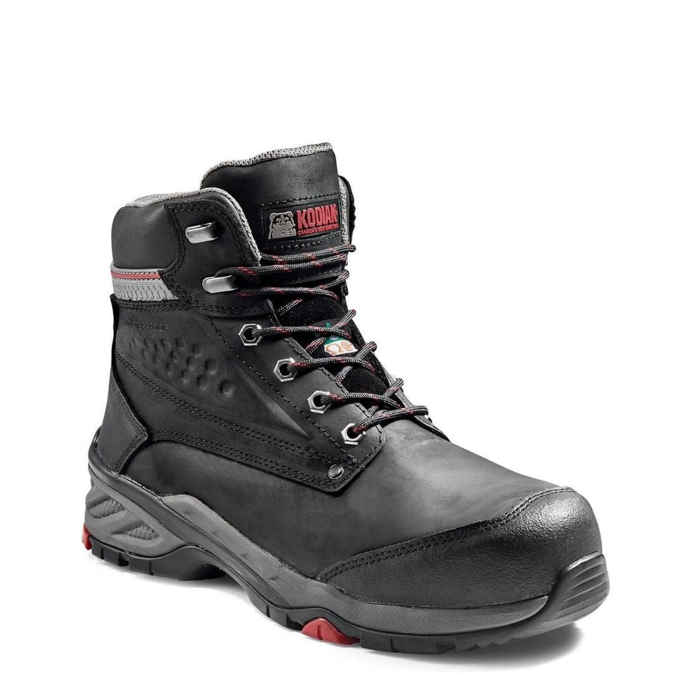 Kodiak Crusade Men's 6-Inch Composite Toe Work Boots - Waterproof Steel Toe Safety Shoes for Construction & Industrial Work - KD305002BLK Black - Perfect for Warehouse, Factory & Outdoor Jobs