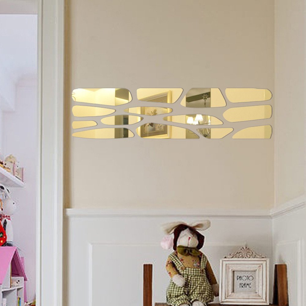 Modern Mirror Wall Stickers - Removable Peel & Stick Decals for Home & Nursery Decor