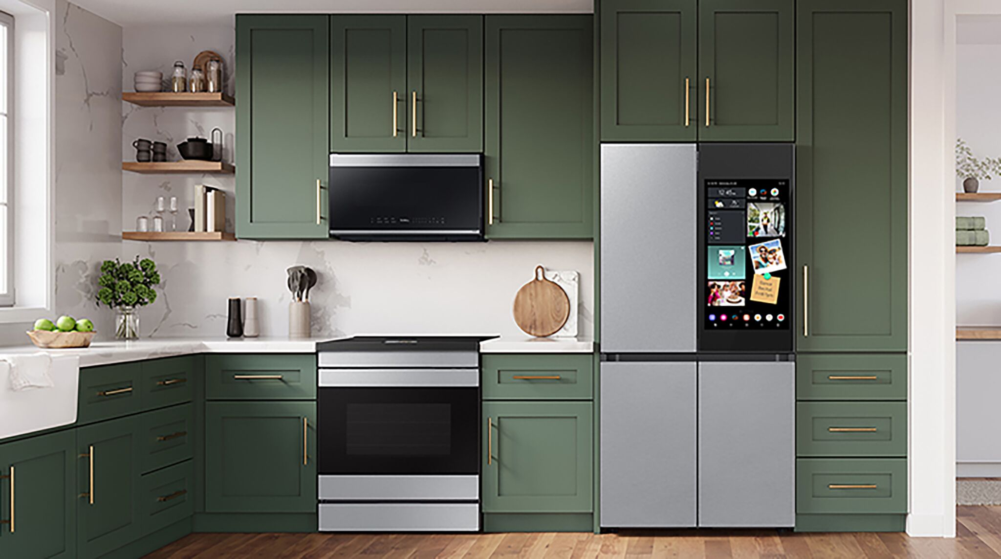 Samsung RF23DB9900QDAC 36-Inch Counter Depth Stainless Steel Refrigerator with Family Hub+ & Induction Range with Oven Camera - Perfect for Modern Kitchens and Smart Home Integration