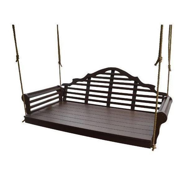 A&L Furniture Poly Marlboro Swing Bed - Outdoor Patio Hanging Bed for Porch, Garden, and Backyard Relaxation