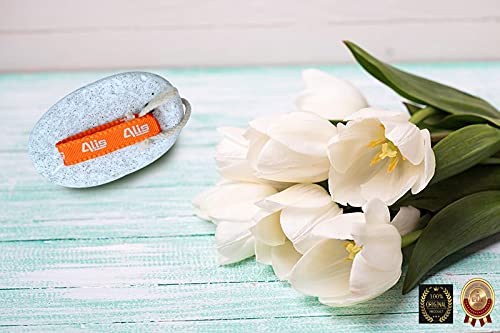 Natural Lava Pumice Stone for Dead Skin Removal – Callus & Corn Remover for Feet, Heels, Elbows & Hands – Exfoliating Pedicure Tool for Men & Women – Dry Skin Scrubber for Soft & Healthy Feet – Perfect for Home Spa, Pedicure & Foot Care Routine – Pack of 1 (White Round Shape)