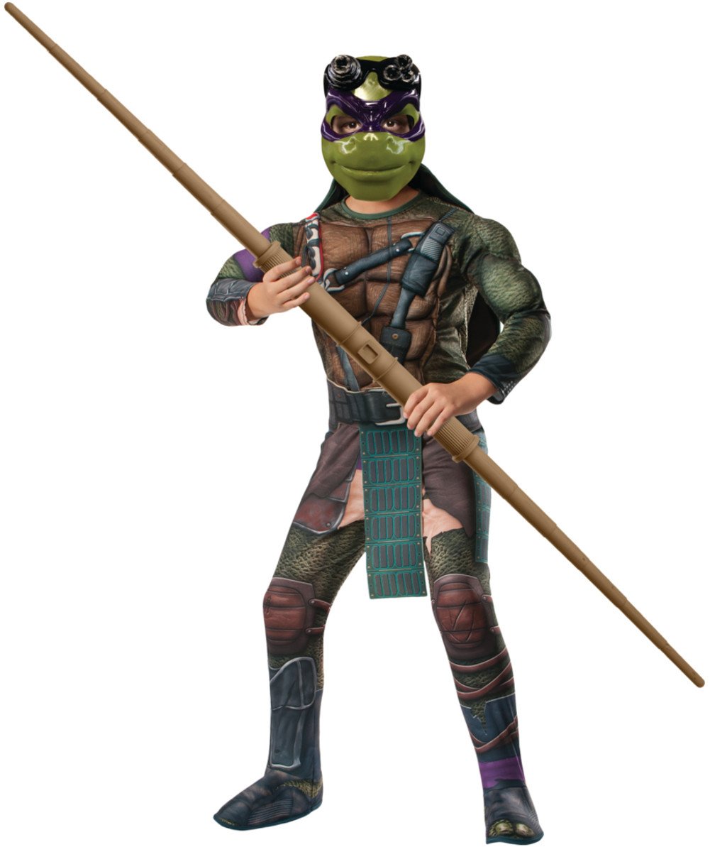 Kids Deluxe Teenage Mutant Ninja Turtles Donatello Costume Bundle - Medium (8-10 Years) | Halloween Dress-Up, Cosplay & Birthday Party Outfit