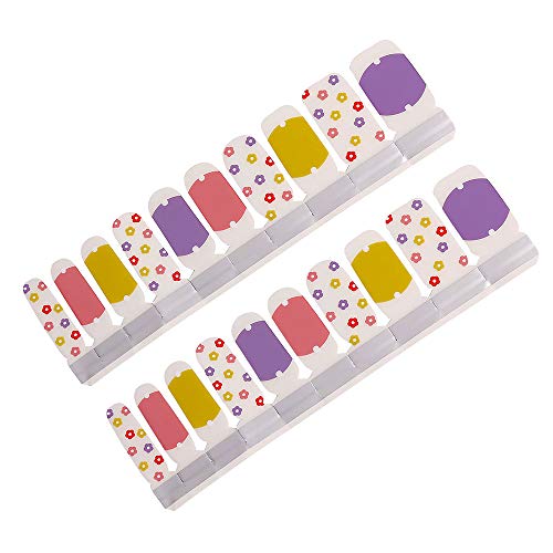 HGMZZQ 20-Pack Nail Polish Strips for Women - Full Cover Nail Wraps with Cute Flower Designs, Includes Nail Files & Cleaning Wipes | DIY Manicure at Home, Party Nail Art, Gift for Her