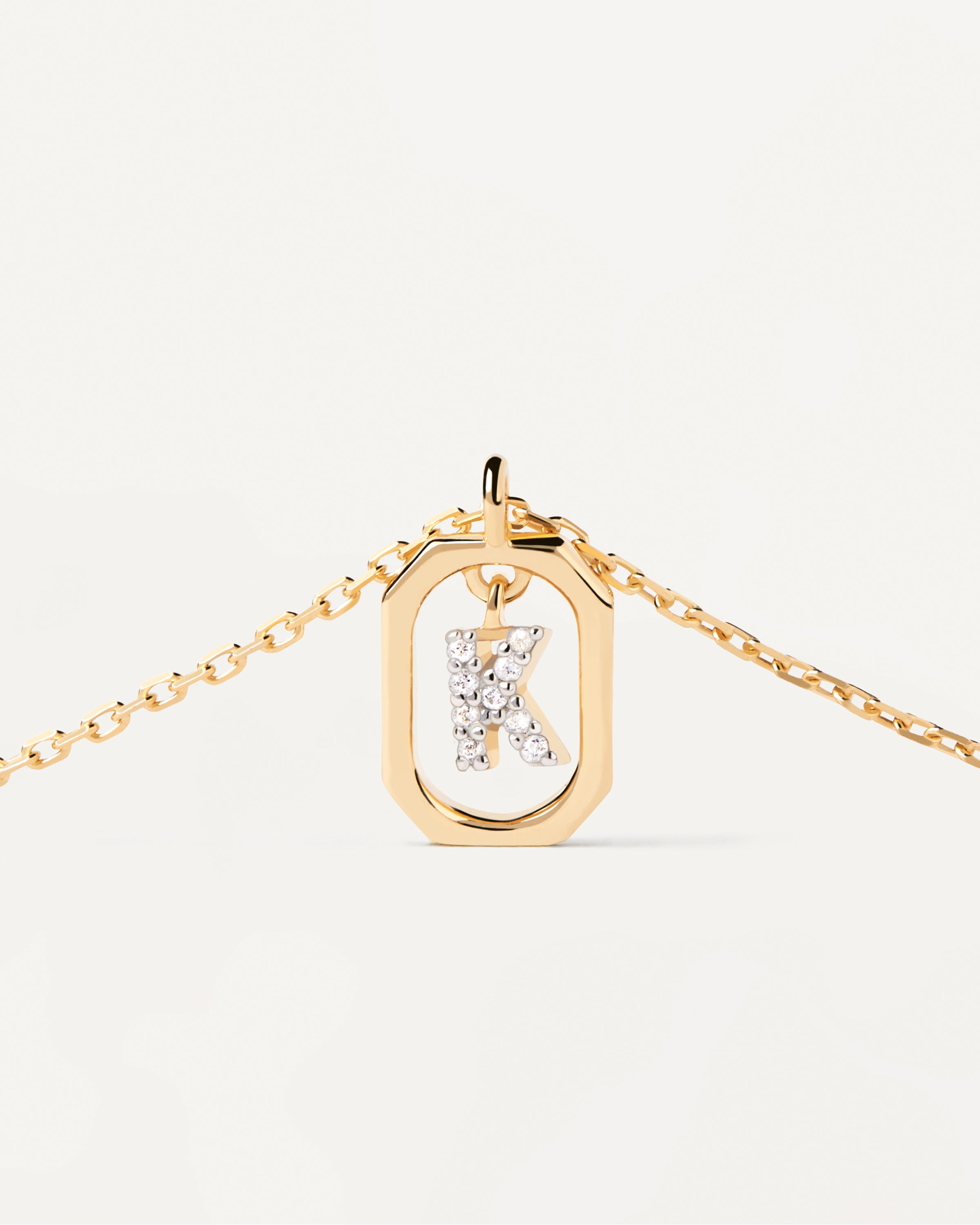 GRID Mini Letter K Necklace - Personalized Initial Pendant for Women - Perfect for Gifts, Birthdays & Everyday Wear