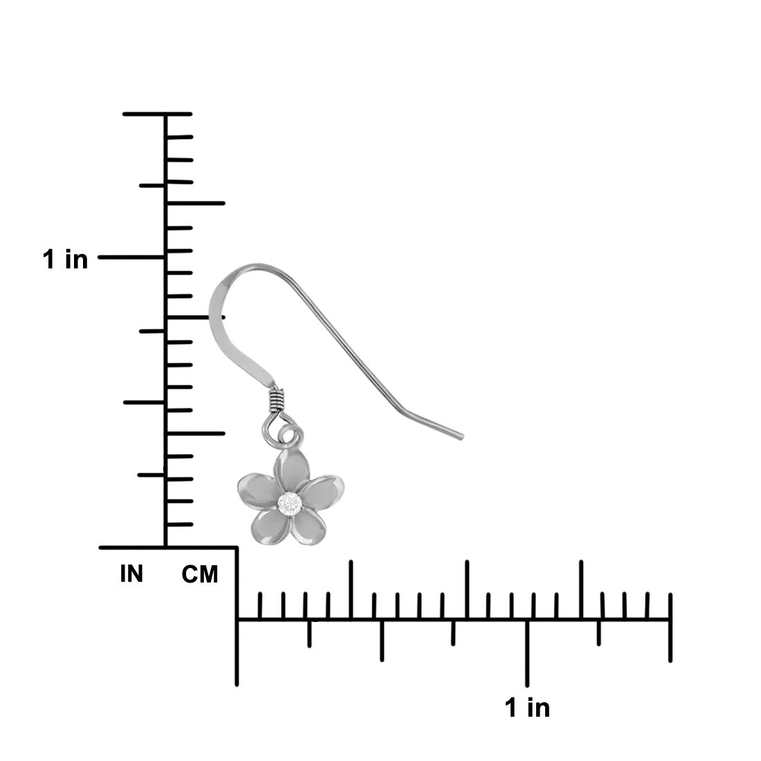 Sterling Silver 9mm Plumeria Dangle Earrings for Women - Hawaiian Flower Jewelry - Perfect for Beach Vacations, Summer Parties & Boho Fashion
