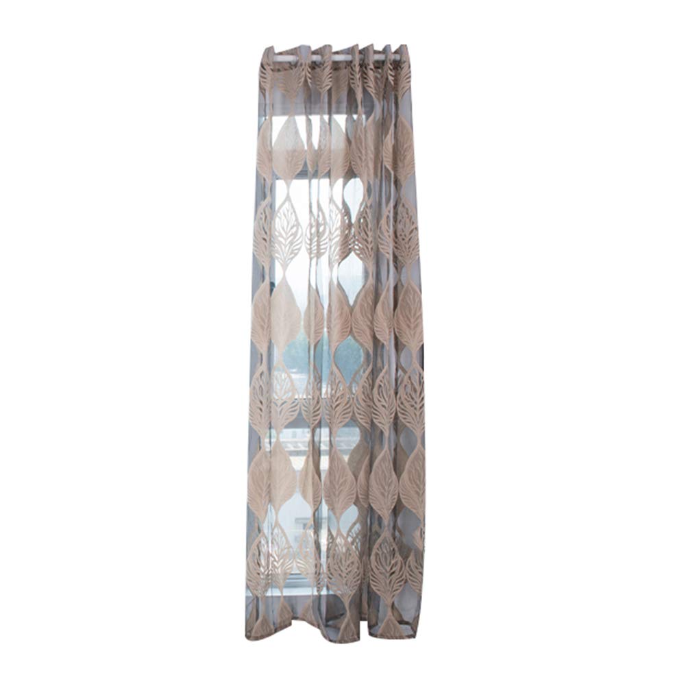 Elegant Leaf-Pattern Window Curtains 100x270cm - Thermal Insulated Blackout Drapes for Living Room, Bedroom & Bathroom Decor | Perfect for Privacy, Light Control & Home Aesthetics