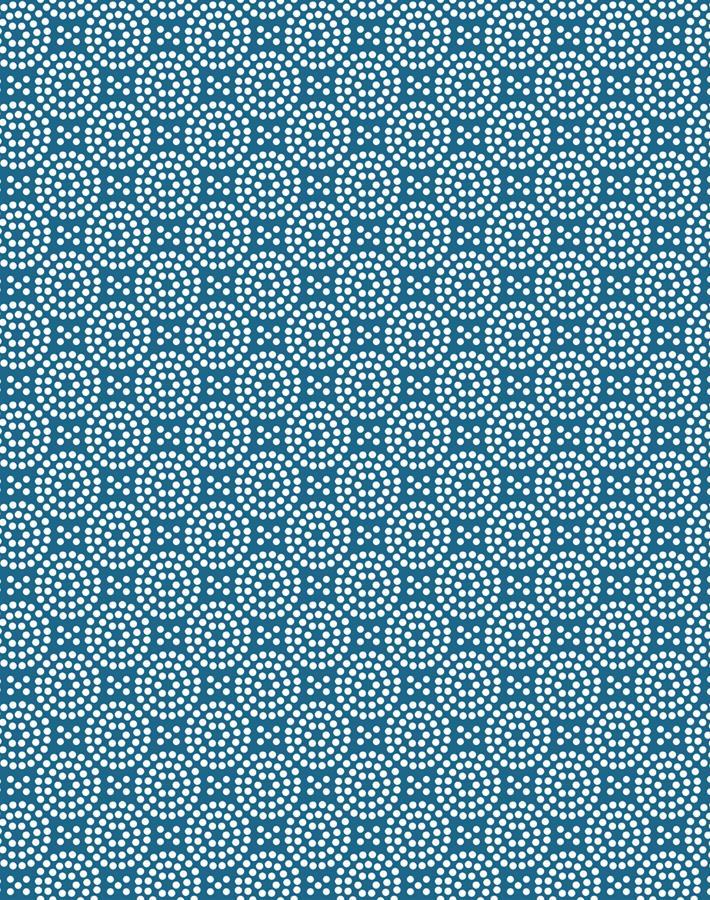 Dot Dot Wallpaper by Wallshoppe in Cadet Blue - Peel and Stick Removable Wallpaper for Nursery, Bedroom, and Home Office Decor