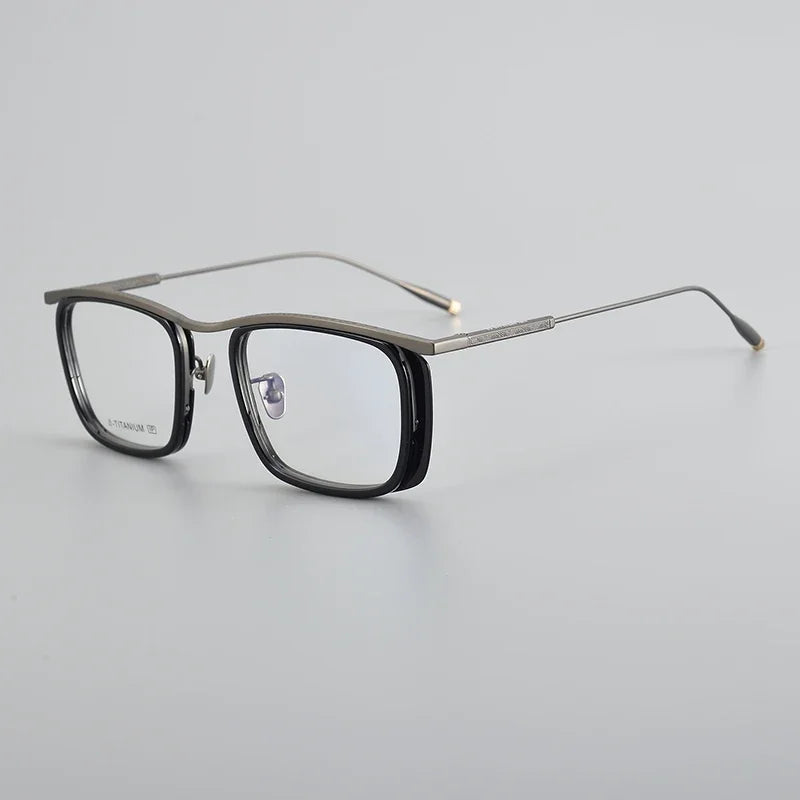 Aror Unisex Full Rim Big Square Acetate Titanium Eyeglasses 495053 - Stylish & Durable Eyewear for Men & Women - Perfect for Work, Reading & Fashion Accessories
