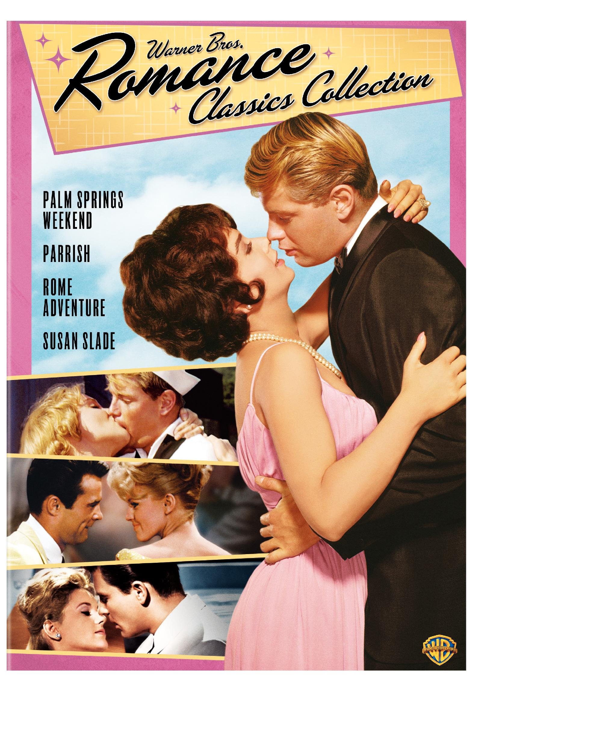 Warner Brothers Romance Classics Collection DVD Set - Palm Springs Weekend (1963), Parrish (1961), Rome Adventure (1962), Susan Slade (1961) - Vintage Romantic Movies for Date Night & Classic Film Lovers