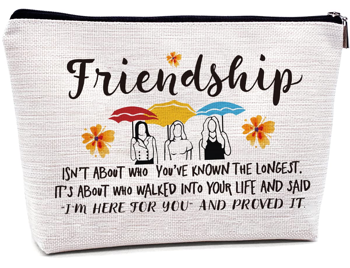 Xinezaa Women's Makeup Bag - Best Friend Gift Idea for Women, Cute Cosmetic Pouch for Travel, Bridesmaid, Birthday & Friendship Gifts - Perfect for Daily Use, Parties & Travel Essentials
