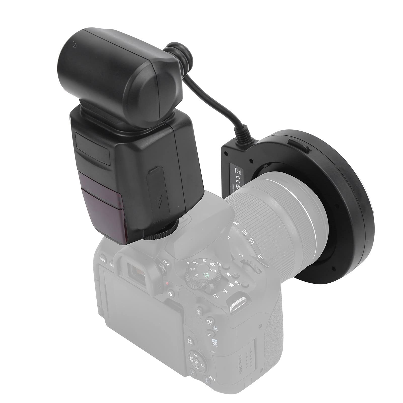 TTL Macro Flash with Adapter for Nikon D7000 D5200 D5000 D3200 D3100 D90 D300S D600 - Auto Focus Camera Flashlight for Close-Up Photography & Product Shooting