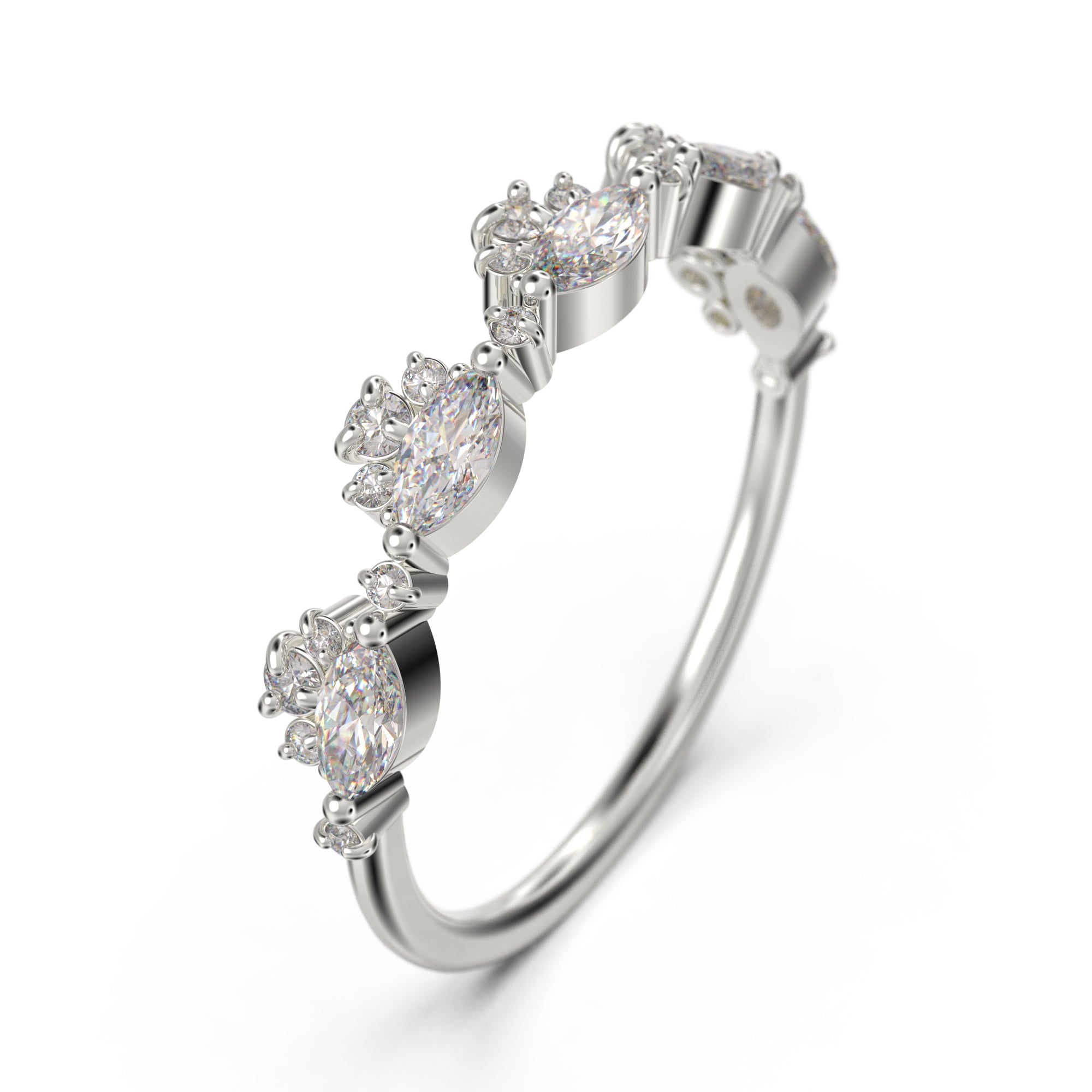 1.1 Ct Moissanite Diamond Wedding Ring for Women - 10K/14K/18K Solid Gold Anniversary Band - Elegant Chantilly Design for Bridal, Engagement & Special Occasions
