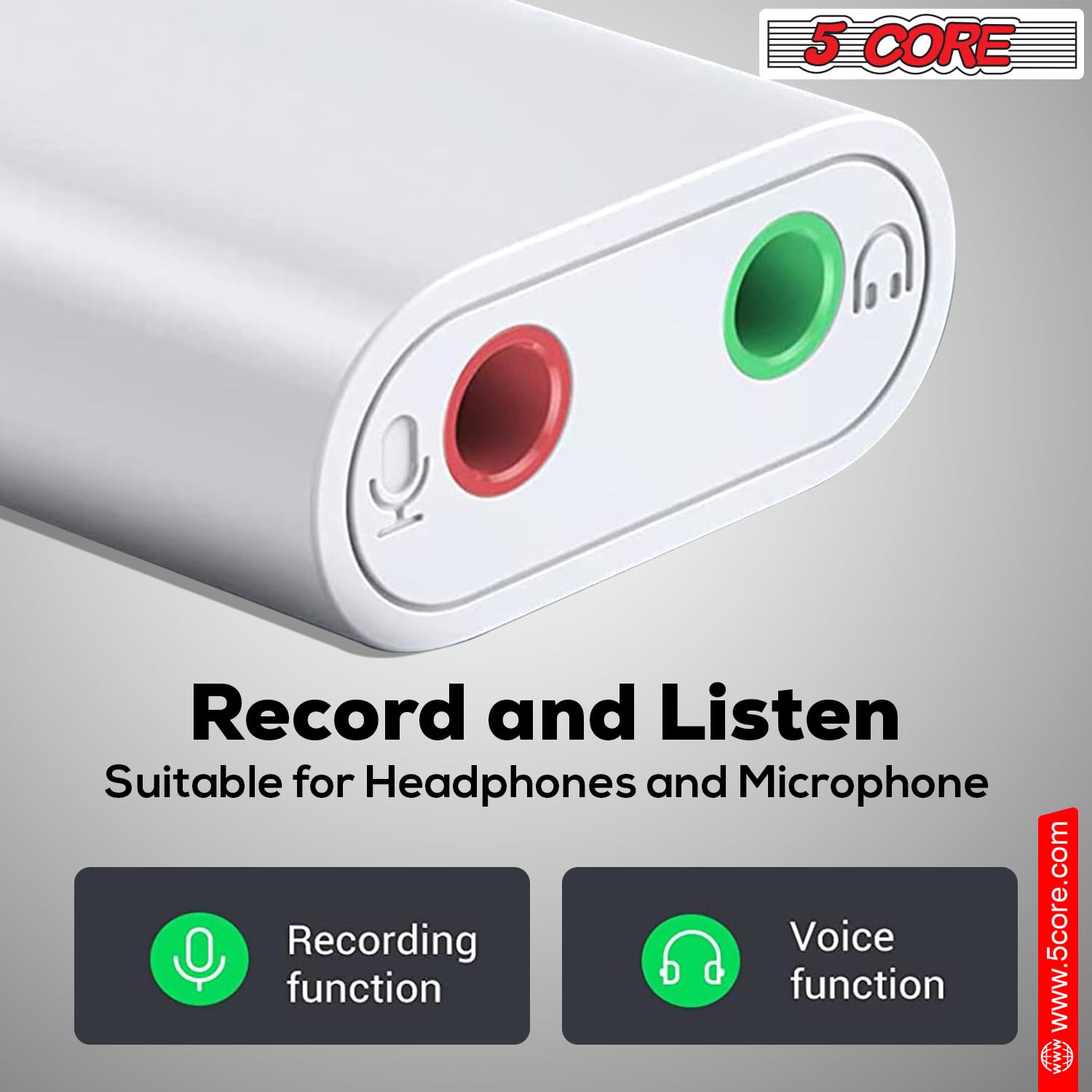 5 CORE Professional Omnidirectional Lavalier Microphone with 3.5mm Jack - Clip-On Lapel Mic for Smartphone, DSLR Camera, PC, Video Recording - Perfect for Interviews, Vlogging, Podcasting & Live Streaming