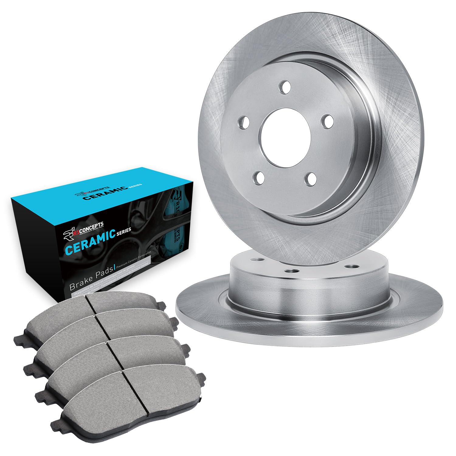 R1 Concepts Premium Rear Brake Kit - Ceramic Brake Pads & Rotors for 1999-2005 Volkswagen Passat | Smooth Stopping Power for City Driving & Highway Commutes