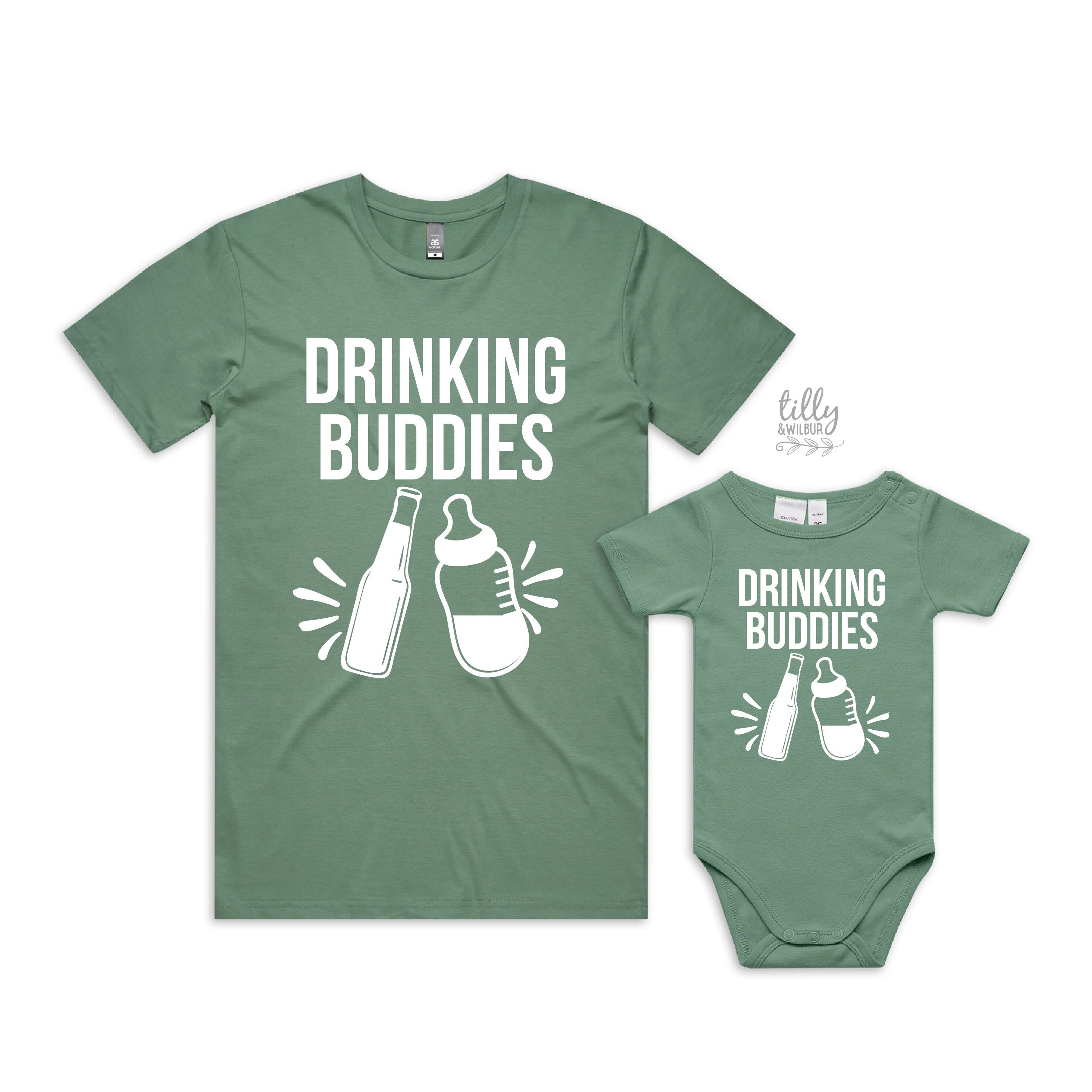 Drinking Buddies Beer Matching Outfit Set - Fun Coordinating Couple & Group Costumes for Parties, Halloween & Game Day Celebrations
