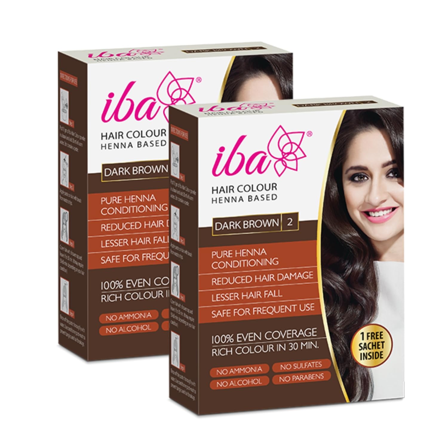 100% Pure Henna Hair Dye for Women - Dark Brown, 70g (Pack of 2) | Natural Long-Lasting Hair Color with Conditioning Benefits | Reduces Hair Fall & Damage | Ammonia-Free Herbal Powder for Shiny, Nourished Hair | Perfect for At-Home Hair Coloring & Root Touch-Ups | Safe for Regular Use on All Hair Types
