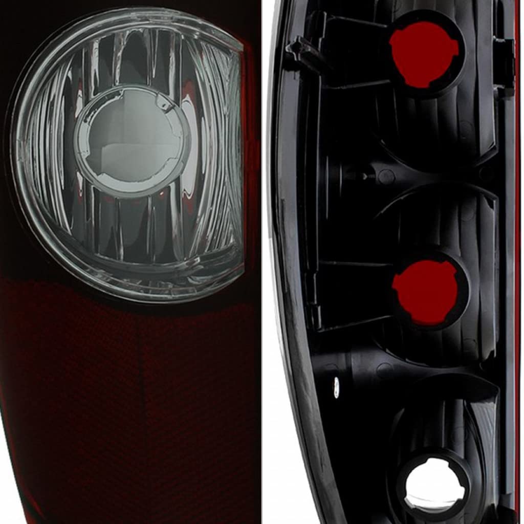 Xtune Red Smoked Tail Lights Pair for Chevy Colorado 2004-2012 - OE Replacement with ALT-JH-CCOL04-OE-RSM (Part# 9033889) | Upgrade Your Truck's Style & Safety for Night Driving