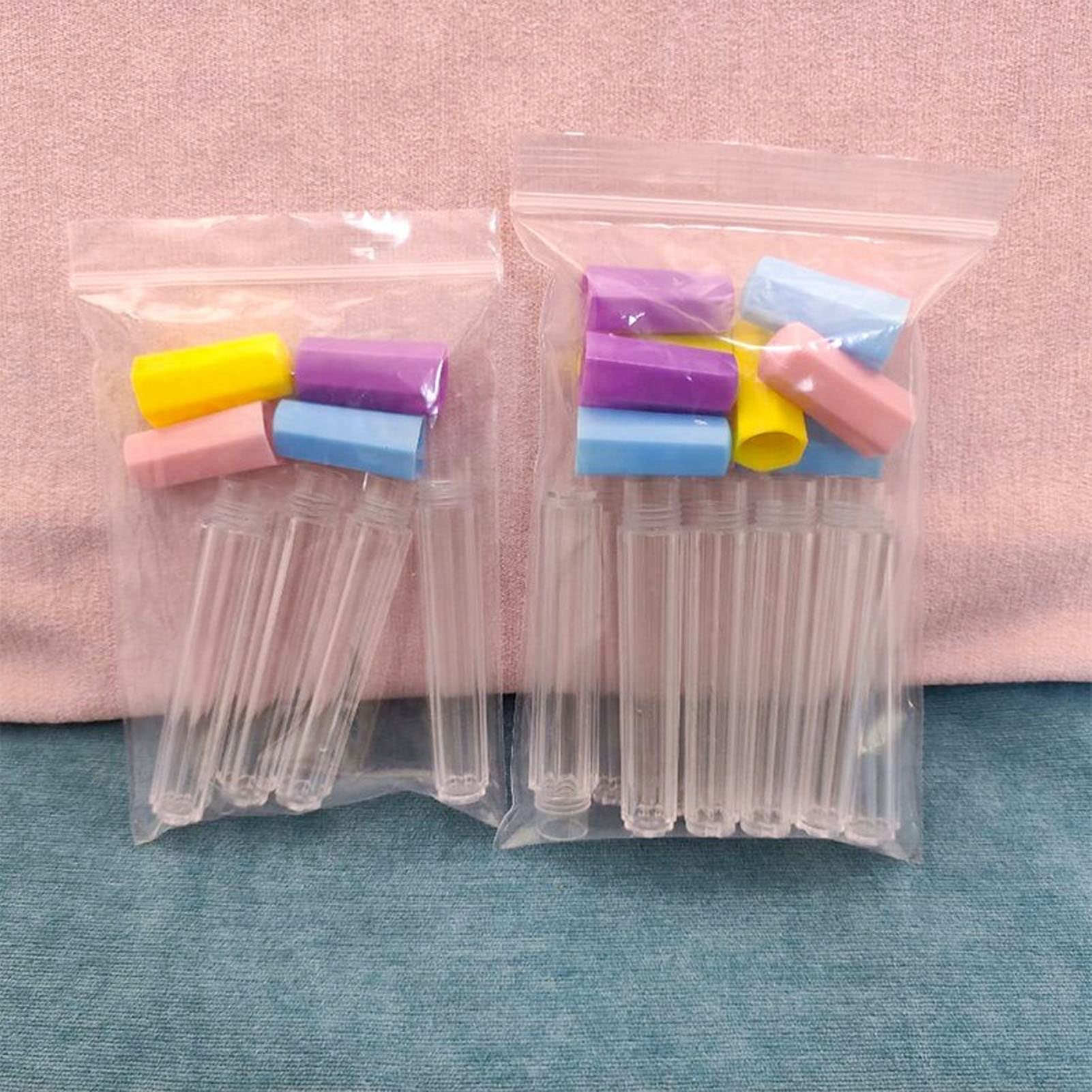 10-Piece Clear Felting Needle Storage Container with Lids - Sewing Needles Organizer Tube Kit for Embroidery, Knitting & DIY Crafts - Perfect for Craft Rooms, Travel & Needlework Projects