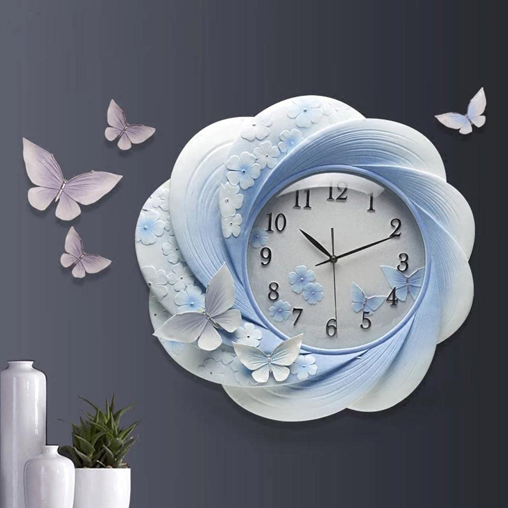 GANFANREN Modern Wall Clock - Silent Quartz Decorative Resin Clock with Embossed Design for Home, Living Room, Office - Elegant Wall Art & Craft Decor (Color: Black) | Perfect for Home Decor, Gift Giving & Interior Design Accents