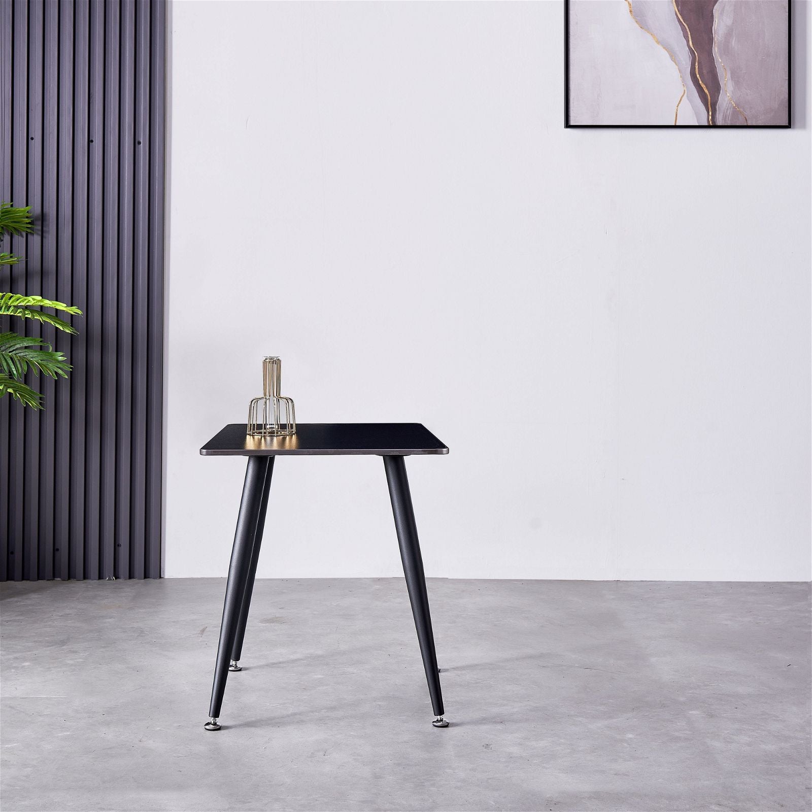 Criterionâ¢ Black Sintered Stone End Table with Sturdy Metal Legs - Modern Side Table for Living Room, Bedroom & Office Decor