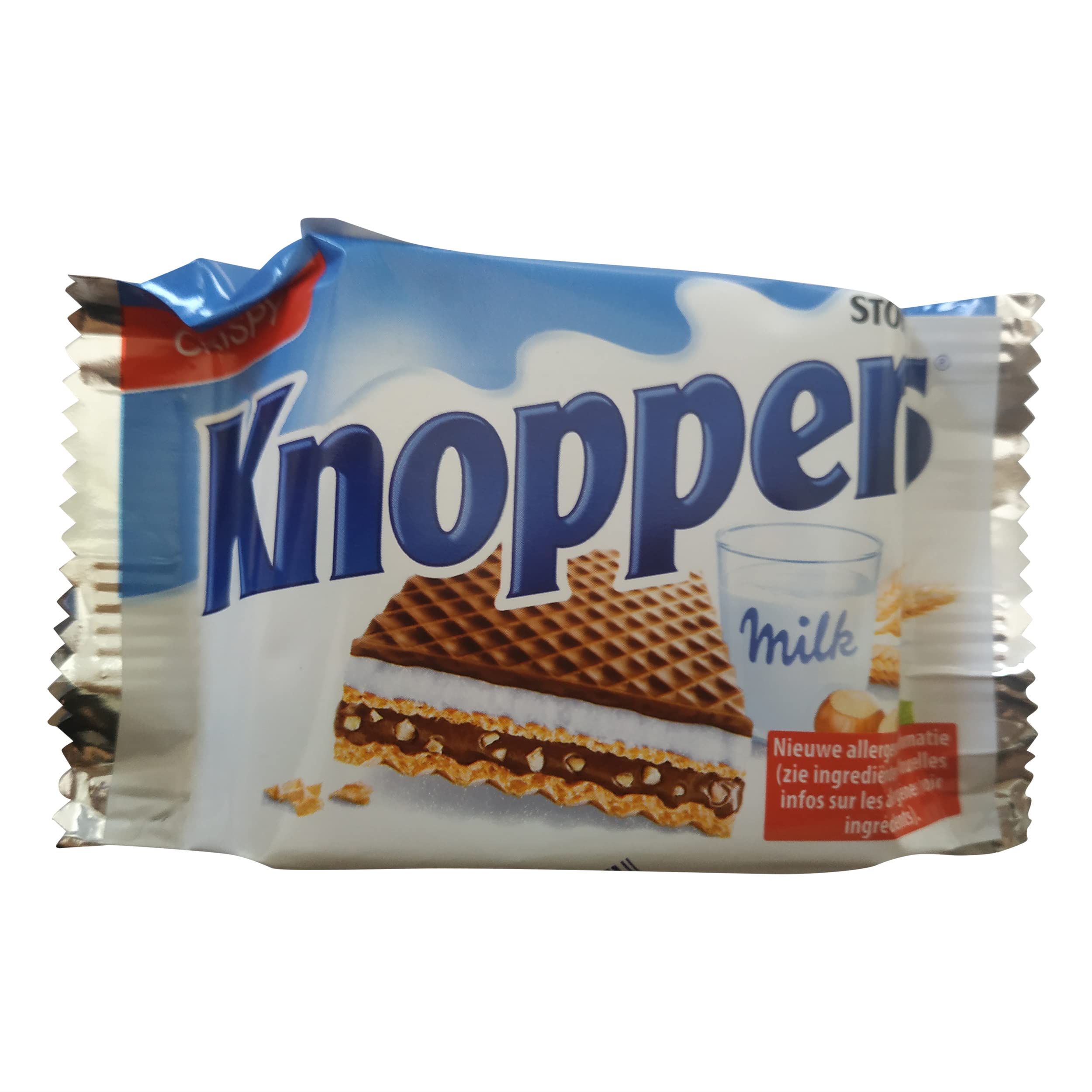 Knoppers Milk Hazelnut Wafer Bars - Crispy Chocolate Wafers with Creamy Hazelnut Filling (4.4oz Pack) - Perfect for Snacking, Lunchboxes & Coffee Breaks