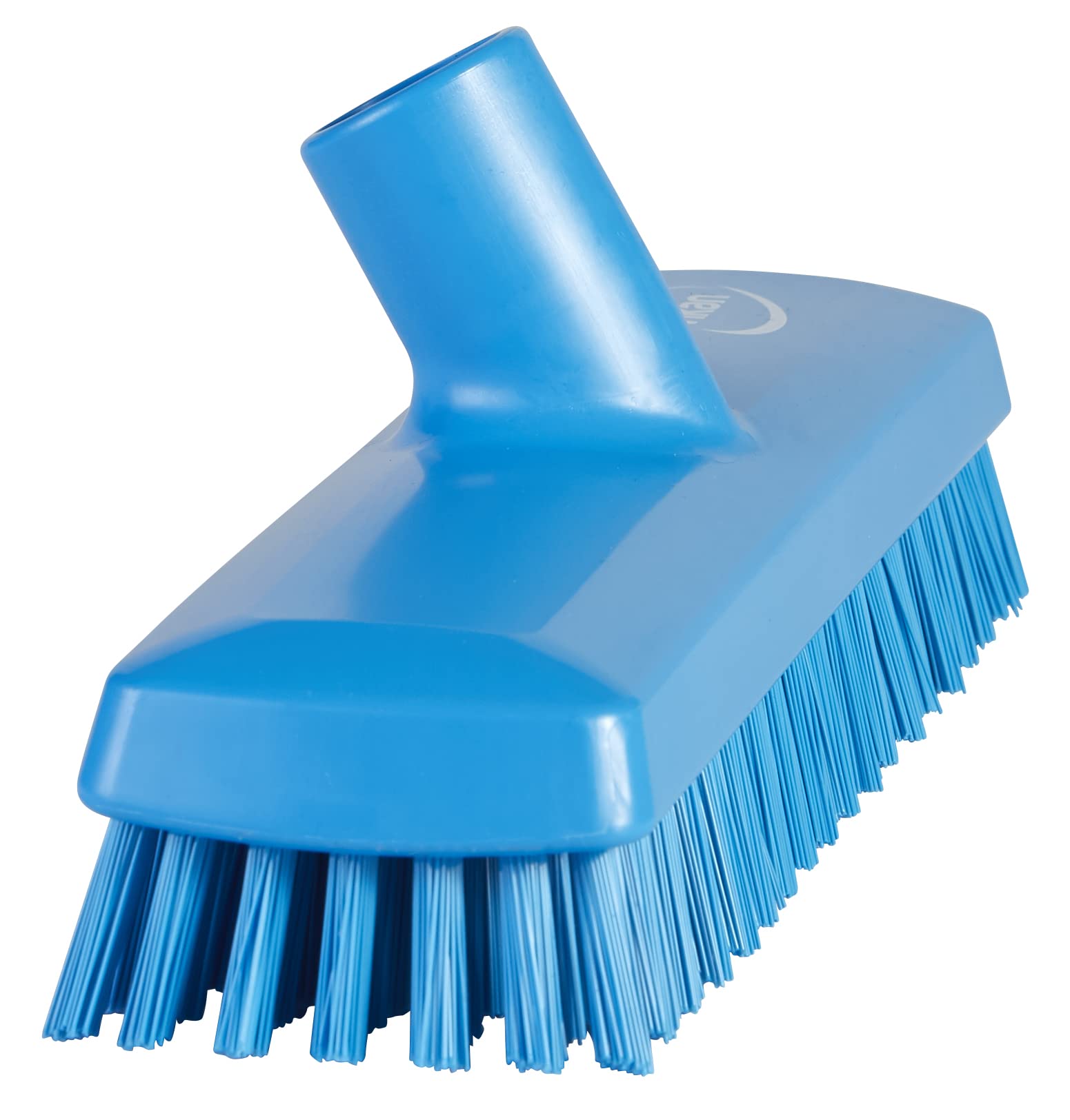 Vikan 70413 Heavy-Duty Deck Scrub Brush - 10.75 Inch Stiff Bristle Cleaning Brush for Outdoor Surfaces - Blue Deck Brush for Patio, Concrete, Wood & Tile Cleaning - Ideal for Driveway, Pool Deck & Garage Cleaning