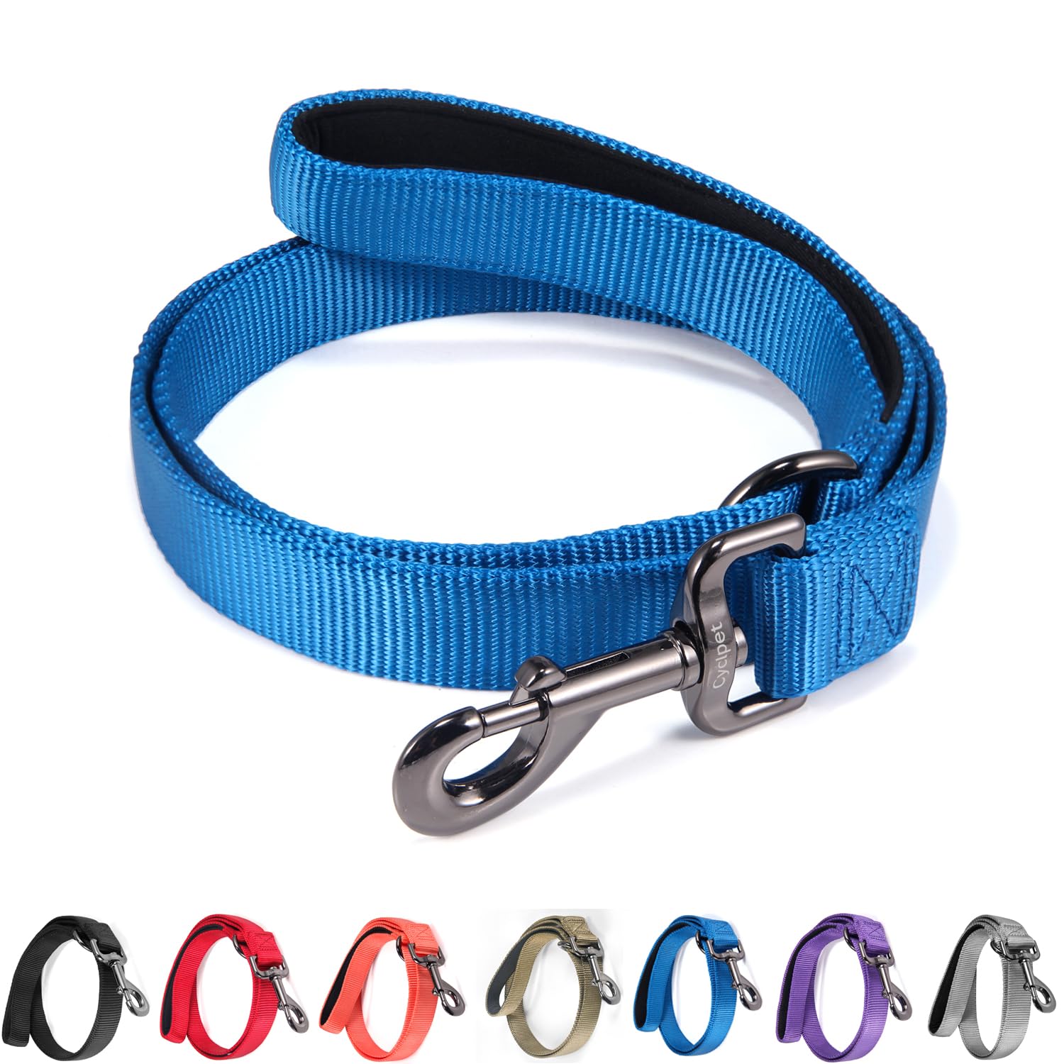 Premium 4ft Reflective Dog Leash with Comfort Padded Handle - Durable Nylon Lead for Small & Medium Dogs - Walking, Training, Hiking, Jogging, Camping & Outdoor Adventures (Classic Blue, 4ft Length × 5/8